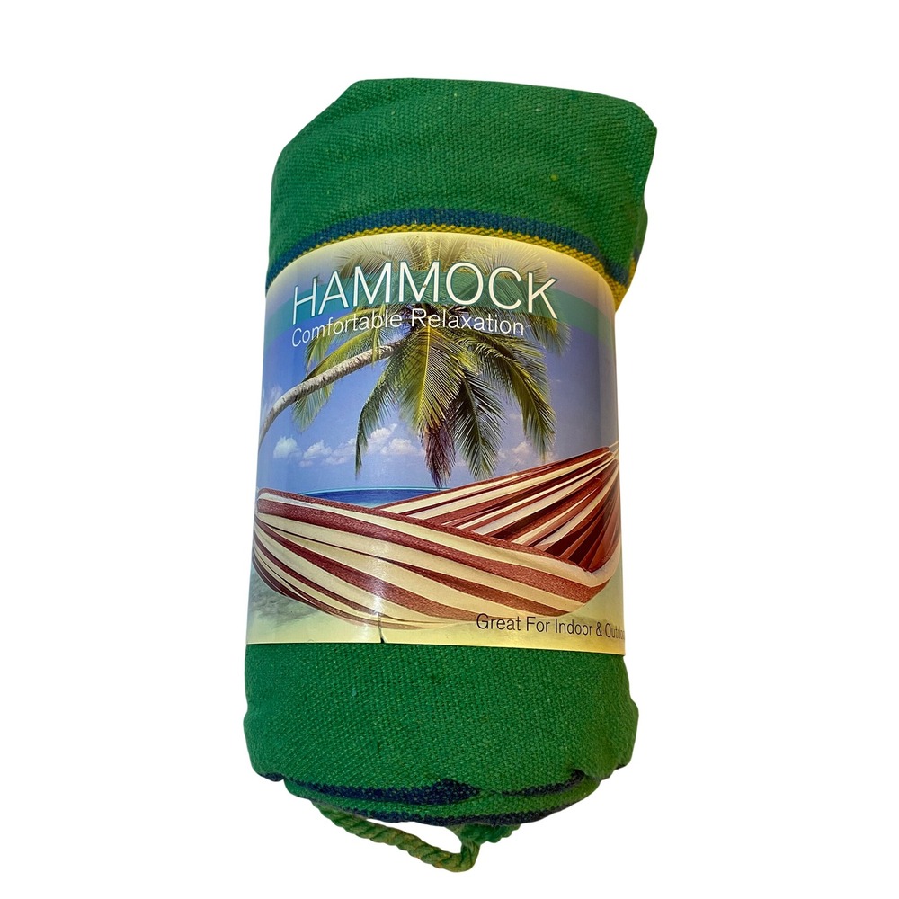 Green Fabric Tree Anchored Lounge Hammock 78x40 220lb Capacity GOI 909315